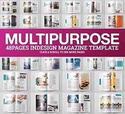 indesign模板－商业杂志(48页/通用型)：Multipurpose Magazine Template